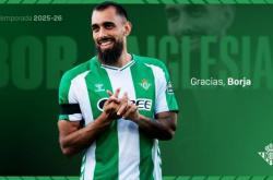 官方：32岁贝蒂(dì)斯前锋伊格莱西(xī)亞(yà)斯加盟(méng)塞尔塔