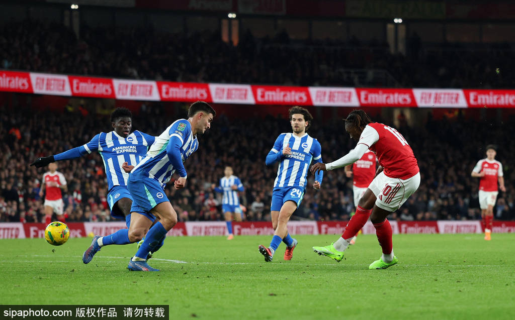 联赛杯-萨卡替补破门恩瓦内里建功 阿森纳2-0布莱顿